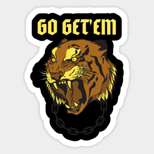 Mens Go Get Em Tiger Funny Motivational Big Cat Tee Sticker